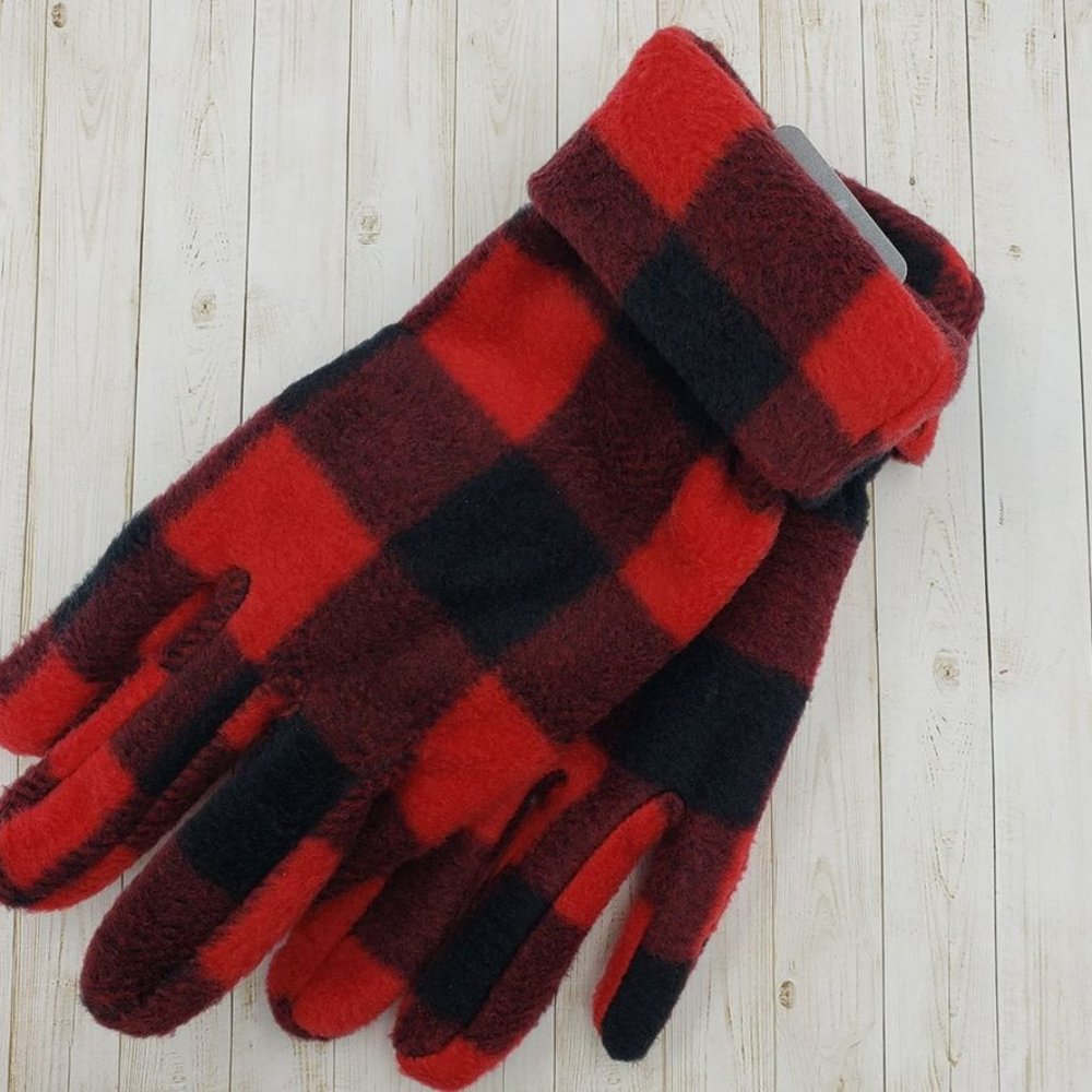 Red Buffalo Plaid Fleece Gloves